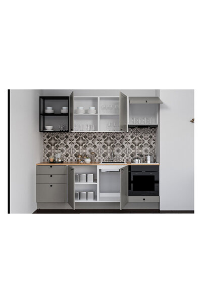 Fly Mobilya 240 cm Gri Membran Mutfak Ank.