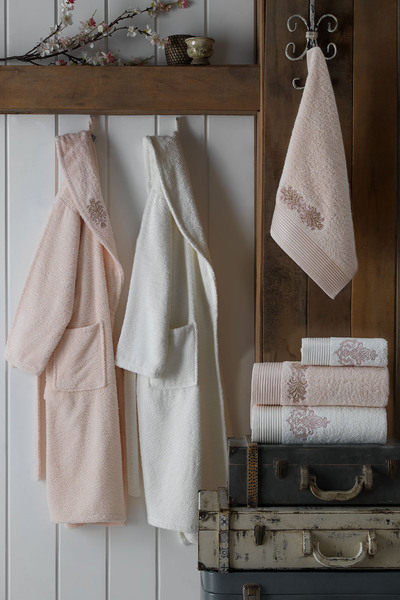 Elart Oscar Bathrobe Family Set Embroidered 6 Pieces (70X135 cm) Cappuccino