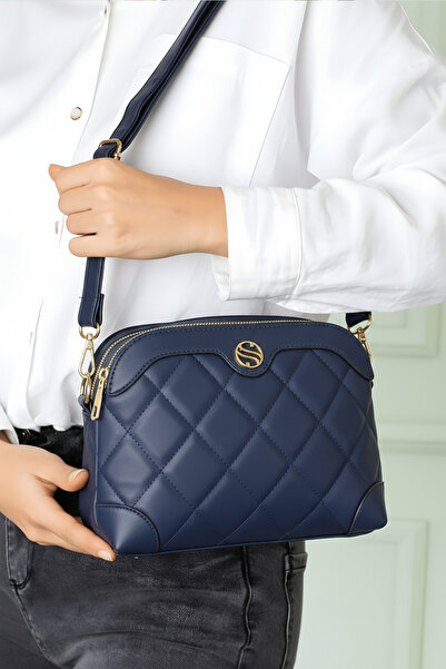 Lifonbag Mornarsko plava ženska prošivena torba preko ramena sa 3 odjeljka