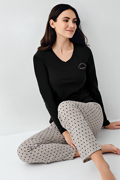 Pierre Cardin Women's Black Pajama Set