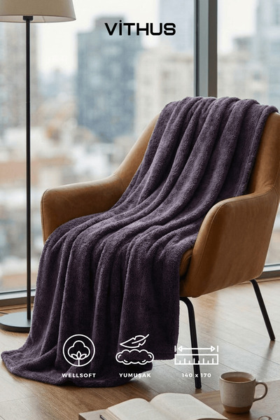 Vithus Wellsoft TV Battaniyesi Peluş Polar Ultra Yumuşak Battaniye 140x170 cm