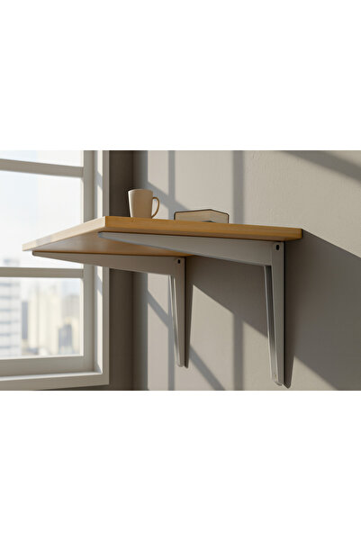 Keskin Metal Tasarım Duvara Monte Katlanır Masa Ayağı 40 cm beyaz 1 takım (2 ...