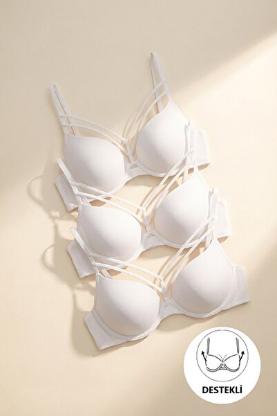 Nurteks Intimo Donna Anita Padded 3-Piece Economical Pack Stylish Bra