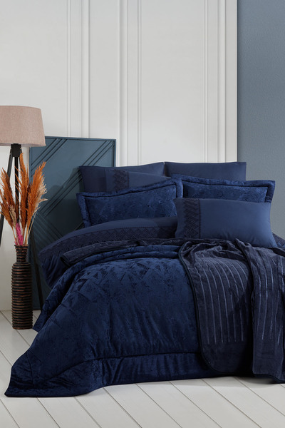 Elart Vanetta Çeyiz Paketi 10 Parça (270x260 cm) Lacivert