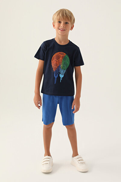 Rolypoly Boy's Navy Blue Bermuda Suit