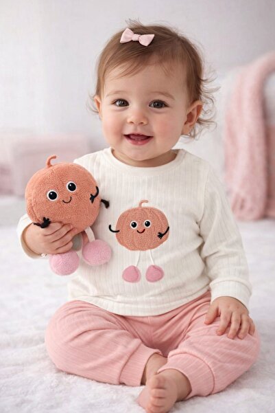 bebekyol Pumpkin Embroidered Baby Girl Set