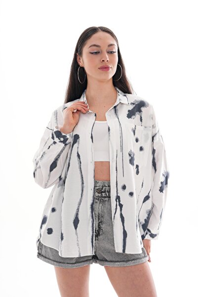 ŞİMAL Жіноча сорочка з кишенями та малюнком 260209 -