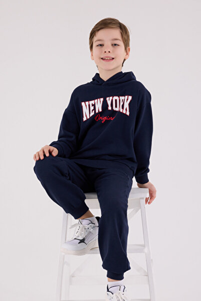Rolypoly Boy's Navy Blue Tracksuit Set