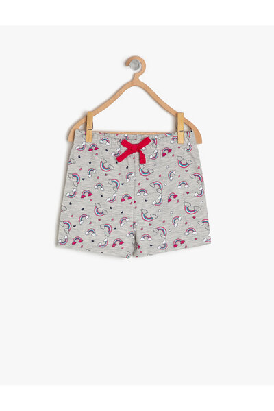 Koton Kız Bebek Gri Desenli Şort