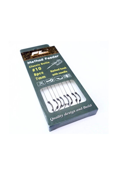 FL Cârlige legate Method Feeder cu țepi 7mm Hook Classic Boilie Nr 14 8 buc/set