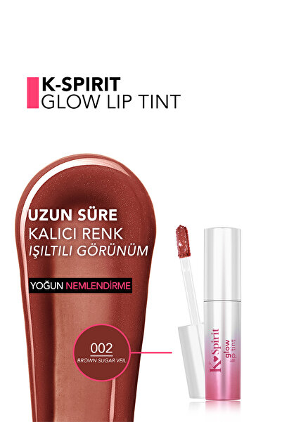 Flormar K-Spirit Nemlendirici Etkili & Islak Görünümlü Parlak Dudak Tint'i - 002 Brown Sugar Veil