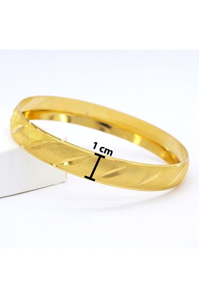FerizZ 22 Ayar Altın Kaplama İmitasyon Rüzgar Model Bilezik 1 cm BLZ-3006