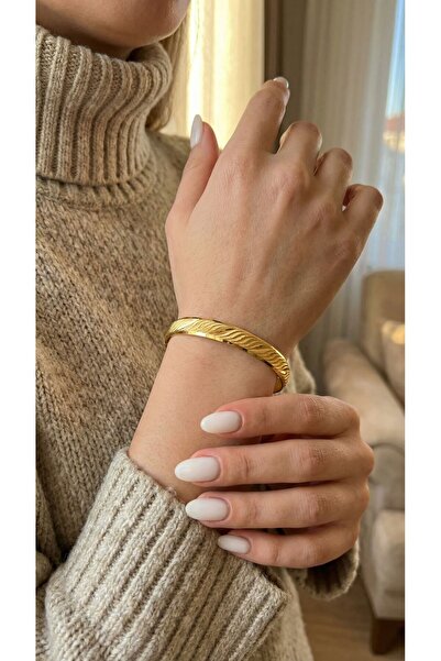 FerizZ 22 Ayar Altın Kaplama İmitasyon Rüzgar Model Bilezik 1 cm BLZ-3006