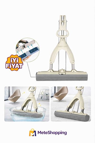 meteshopping Kelebek Sıkma Mekanizmalı Mikrofiber Mop Sünger Sıkmalı Mop