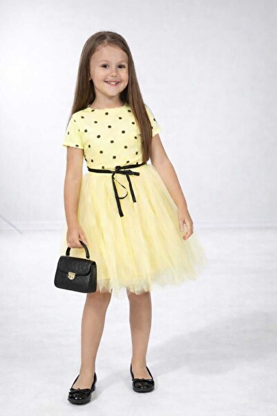 neocotton Κοριτσίστικο πουά κοντομάνικο τούλι φόρεμα για γενέθλια και ειδικές...