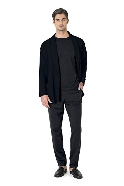 Pierre Cardin طقم بيجامة وروب منقوشة على شكل وافل مكون من 5 قطع في صندوق