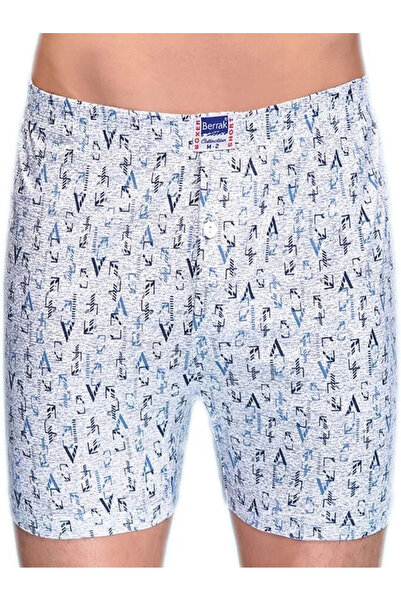 Berrak 1053 Ανδρικό μοτίβο χτενισμένο βαμβακερό μπόξερ λευκό