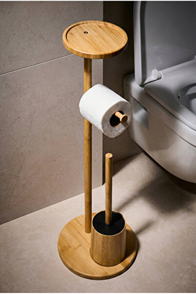 Perotti طقم فرشاة مرحاض وحامل ورق من الخيزران من سوهو