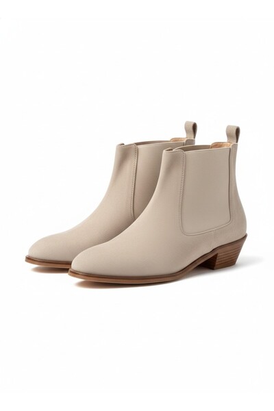 LOVE SHINE Centa Süet Lastikli Kısa Topuklu Büyük Numara Kadın Bot Stil ve Ra...