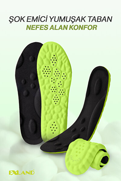 Exland S01 Ortopedik Tabanlık – Şok Emici, Ark ve Topuk Destekli Siyah Günlük...