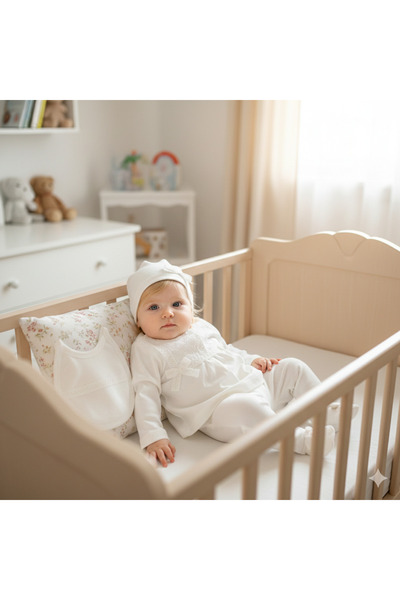 Miniday Baby طقم ملابس للأطفال البنات من الدانتيل مكون من 5 قطع