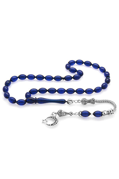 Tesbihane Sıkma Kehribar Tesbih - Metal Püsküllü - Özel Hediye Kutu - Arpa Ke...