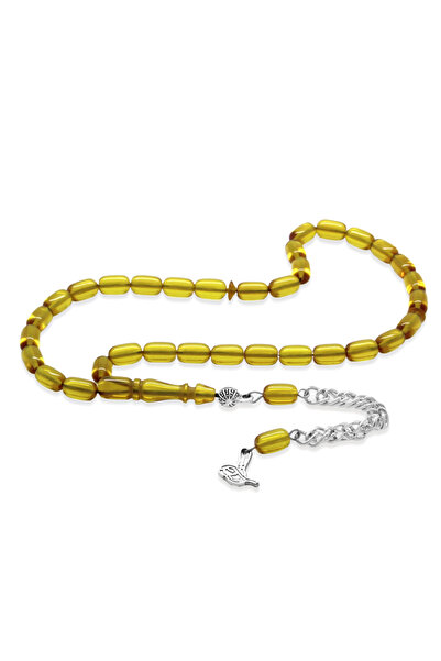 Tesbihane Кехлибарени молитвени броеници - Непотъмняващ метален пискюл - Мини...