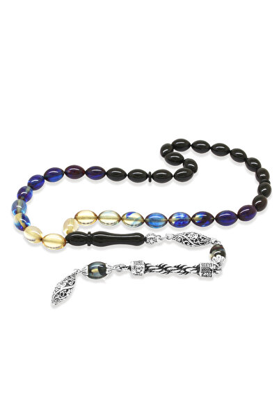 Tesbihane Нетемніючий металевий шнур з бахромою, обрізаний ячмінь, синьо-біли...