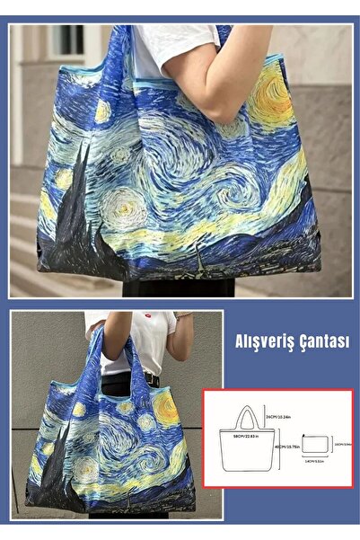 TATA CRAFT Katlanır Çanta Büyük Boy Polyester Alışveriş Çantası Yıkanabilir K...