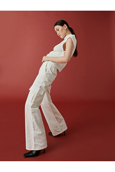 Koton سروال واسع الساق من القطن