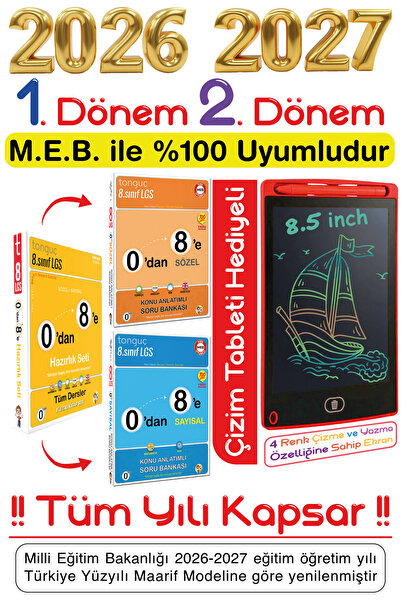 Tonguç Yayınları Tonguç 8. Sınıf 0'dan 8'e Tüm Derser Konu Anlatımlı Soru-Ban...