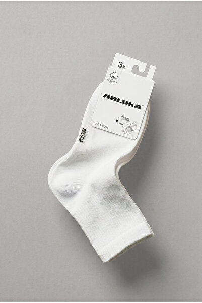 ablukaonline Мъжки памучни чорапи до глезена, чифт от 3, бели