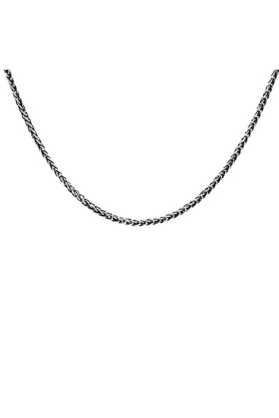 Tesbihane 925 Ayar Gümüş 60 cm Uzunluk Foxtail Model Erkek Zincir Kolye