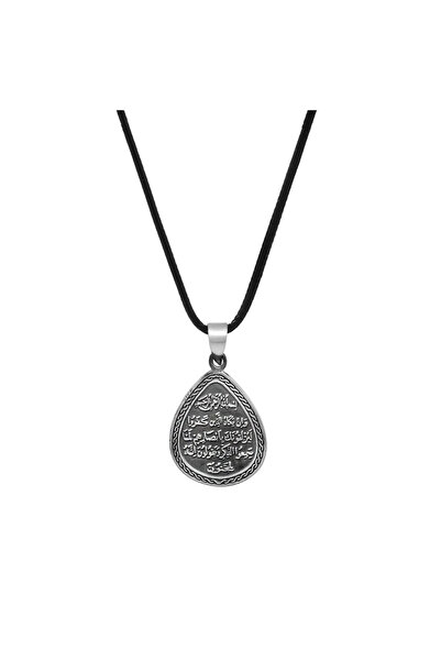 Tesbihane Üzerinde Kıtmir Duası Yazılı İp Zincirli 925 Ayar Gümüş Erkek Cevşe...