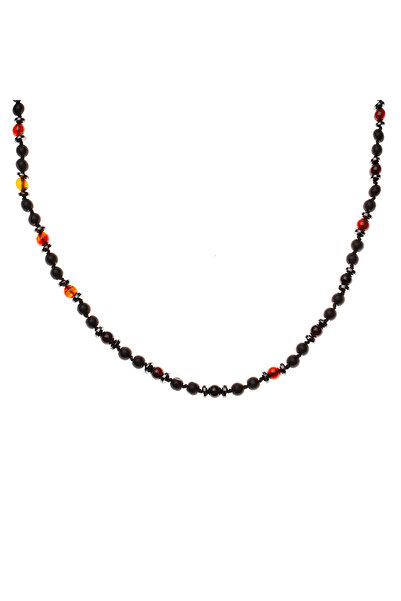 Tesbihane قلادة نسائية من حجر الأونيكس المنسوج بالماكراميه مع مزيج من حجر اله...