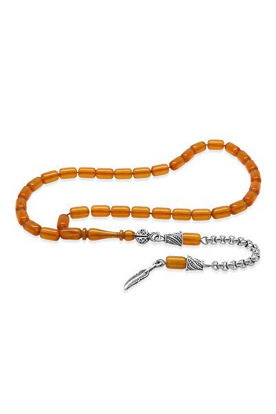 Tesbihane Red Non-Tarnish Metal Albanian Chain Tasseled Rosary - Ankle Length...