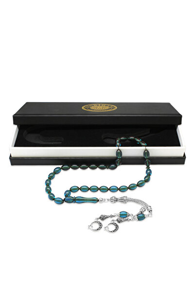 Tesbihane Μεταλλικός χάντρες προσευχής με φούντες αρπακτικού κοπής τιρκουάζ φ...