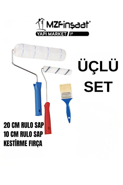MZF Üçlü Boyaya Hazırlık Seti 20 cm Rulo + 11 cm Rulo + Kestirme Fırça