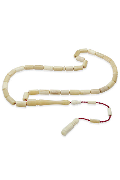 Tesbihane Sistemli Kapsül Kesim İmamesi İşçilikli Naturel Renk Deve Kemiği Te...