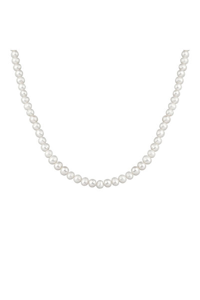 Tesbihane 925 Ayar Gümüş Mekanizmalı 45 cm Zarif Mayorka İnci Kadın Kolye