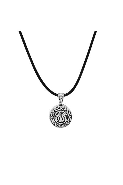 Tesbihane İsme Özel Üzeri Arapça Allah Yazılı 925 Ayar Gümüş Erkek Cevşen Kolye