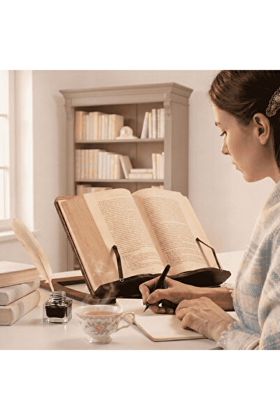 Vigo Wood Kitap Okuma Standı Okuma Sehpası Yemek Kitabı Tutacağı Ahşap Kitap ...