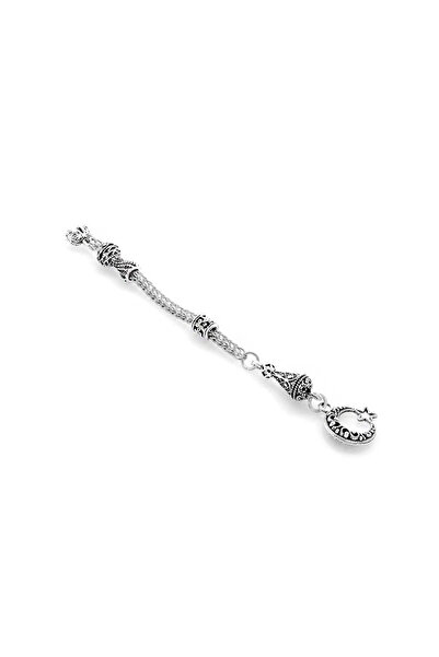 Tesbihane Ayyıldız Victory Themed Silver Color Non-Tarnish Metal Tassel