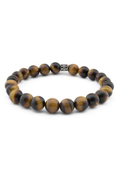 Tesbihane 925 Ayar Gümüş Baklava Desen Bileşim Küre Kesim Kaplan Gözü Erkek B...