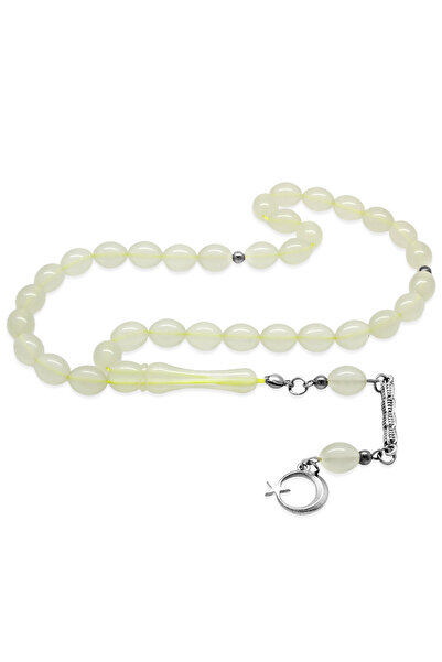 Tesbihane Kararmaz Metal Püsküllü Basic Model Arpa Kesim Kedigözü Tesbih