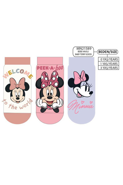 Çimpa Minie Mouse Baby Kids Towel Socks