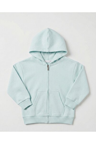 Kyex Cardigan unisex pentru copii Ice Blue cu fermoar cu glugă Swea tricou -C...