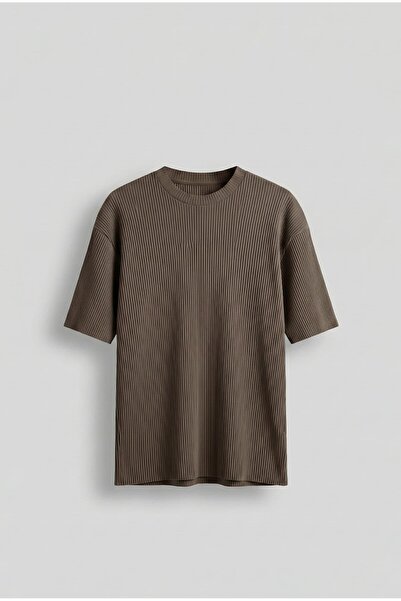 ablukaonline Ανδρικό καλοκαιρινό μπλουζάκι με σχέδιο oversized ριγών, ελαστικ...