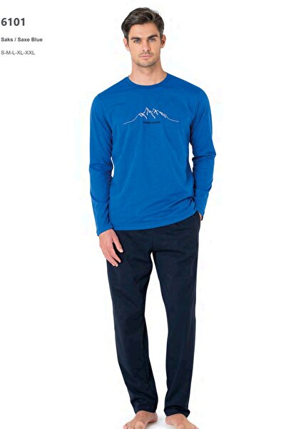 Pierre Cardin 6101 Чоловічий піжамний комплект з довгими рукавами та велосипе...