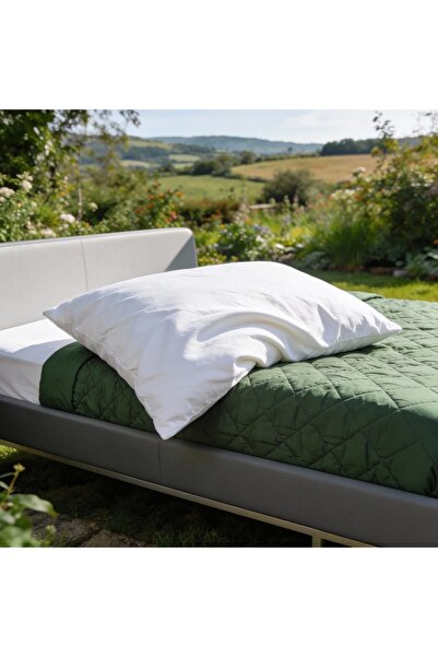 happynest Perna Pui HappyNest, cu 100% puf de gasca, 40x40 cm, Husa bumbac OE...